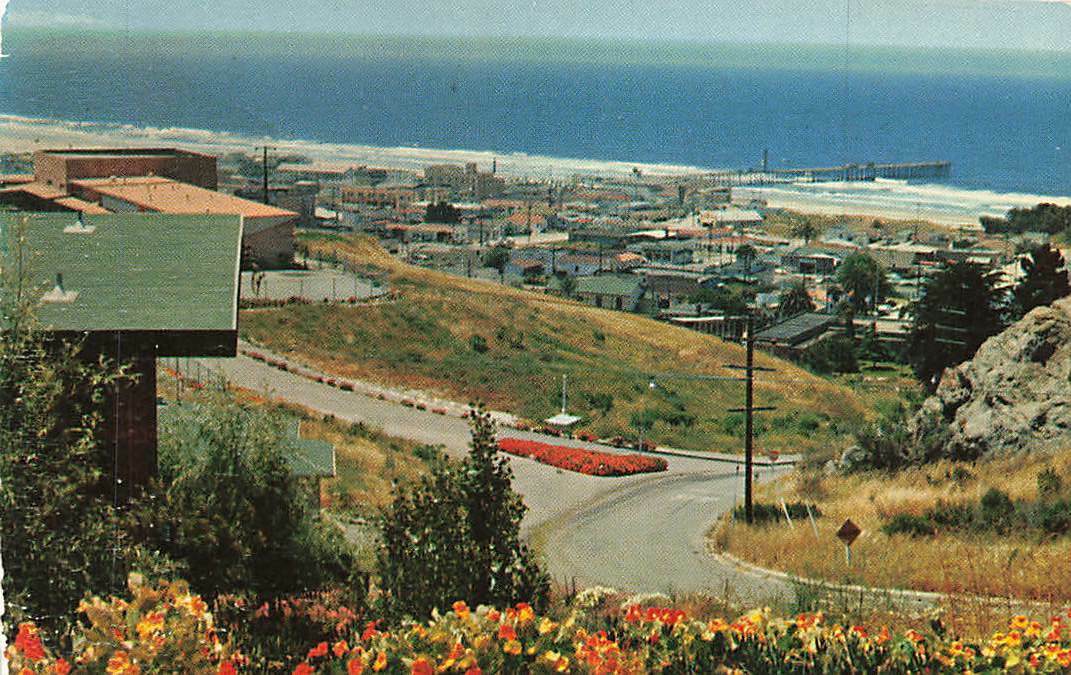 Vintage Pismo Beach Town Ocean Dunes View CA   P87