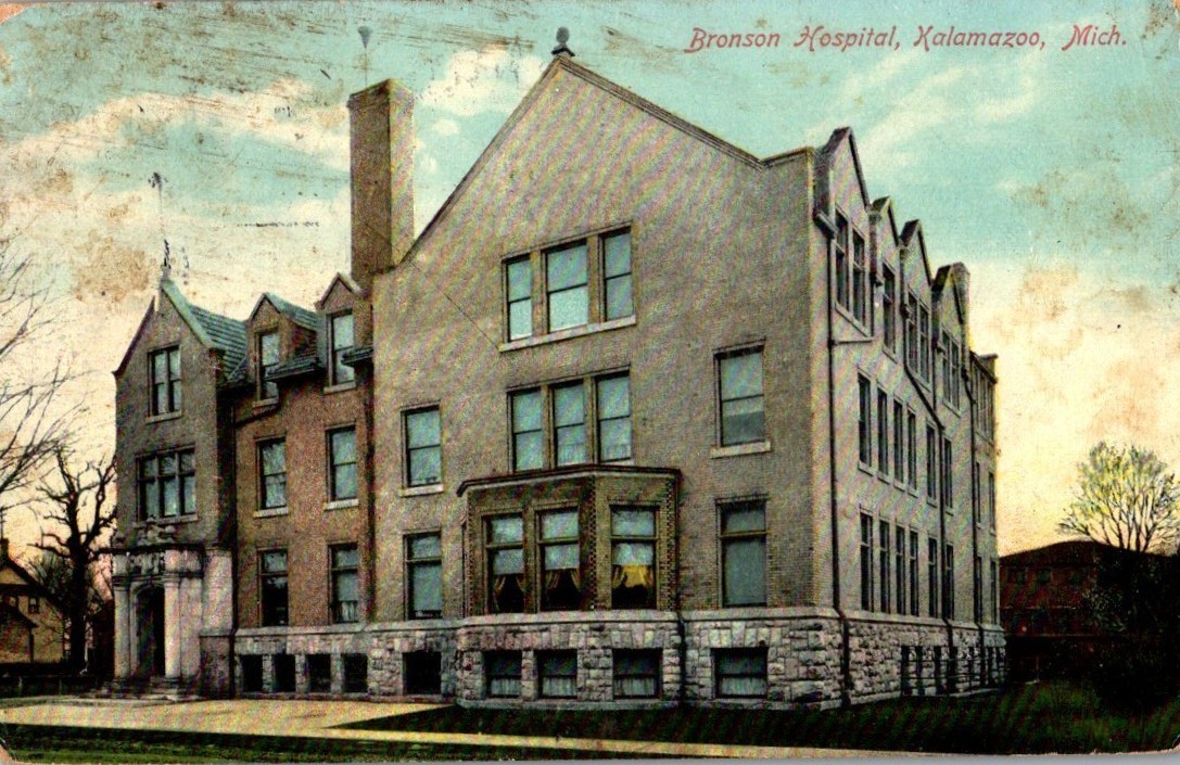 Vintage Postcard 1911 Bronson Hospital, Kalamazoo, Michigan (MI) Vintage Postcard 1911 Bronson Hospital, Kalamazoo, Michigan (MI)