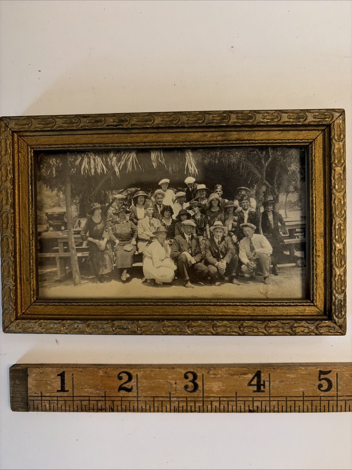 Framed Small Group Photo ca 1920s -- Men with Shriners Fez Hats