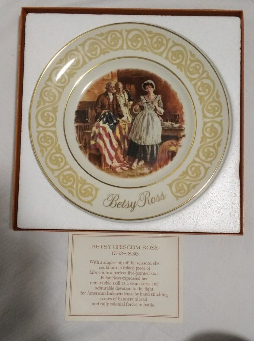 Vintage 1973 Avon Betsy Ross Plate In Original Box- Flag-Decorative Vintage 1973 Avon Betsy Ross Plate In Original Box- Flag-Decorative