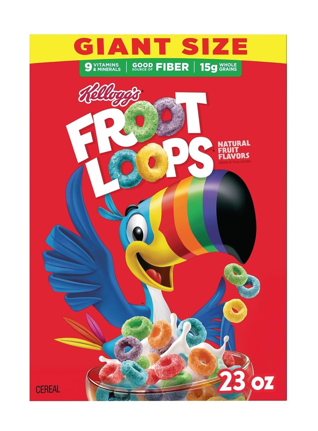 Kellogg's Froot Loops Original Giant Size Breakfast Cereal 23 oz