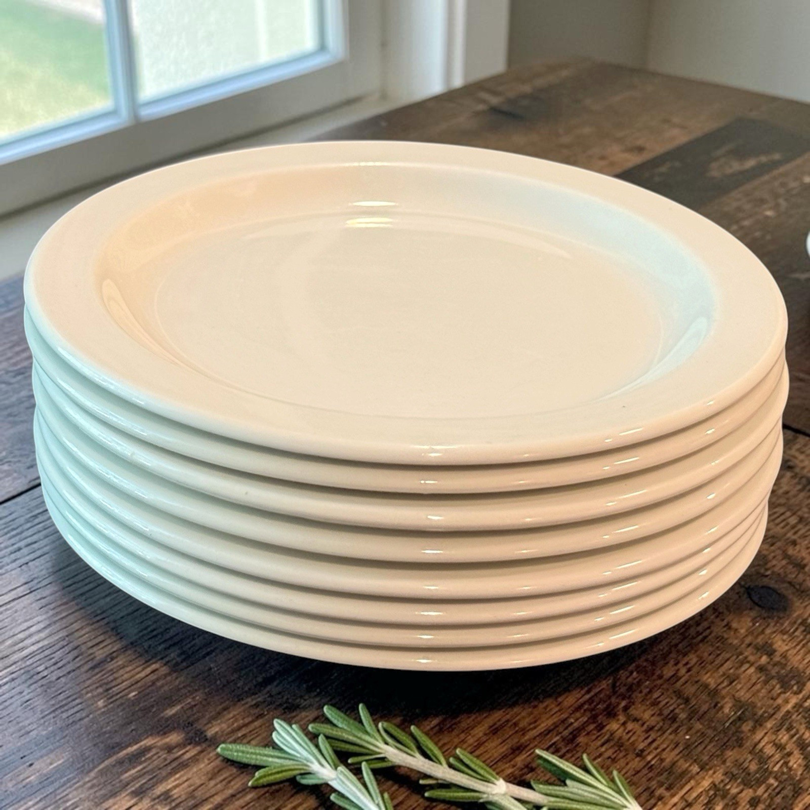 Midwinter Stonehenge White Bread Plates Set of 8 Coupe Style 8 in More Available