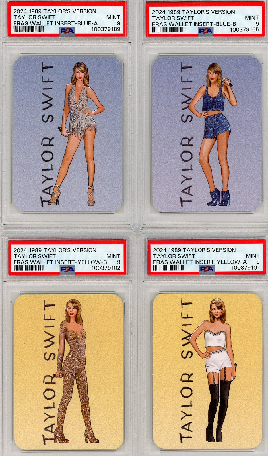 Taylor Swift 2024 1989 Taylor’s Version Eras Tour Insert Complete Set (8) PSA 9
