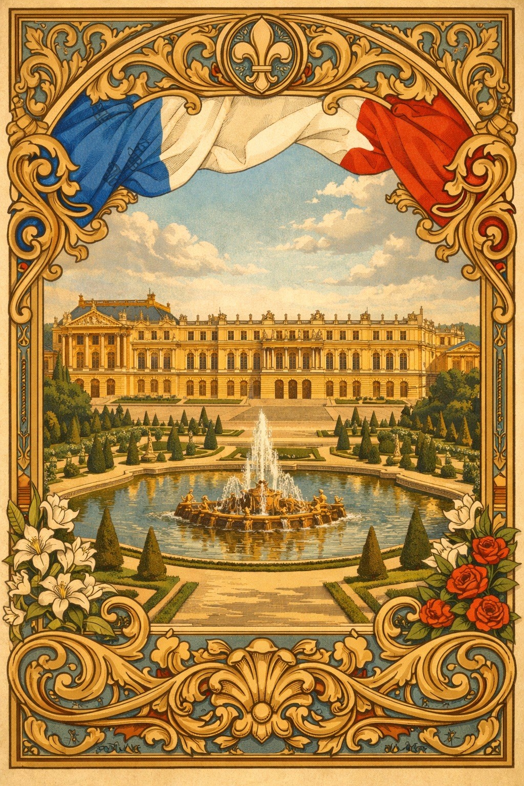 🇫🇷 Versailles Palace Poster - 24x36” - Premium Matte Paper 200gsm 🎨 Elegant