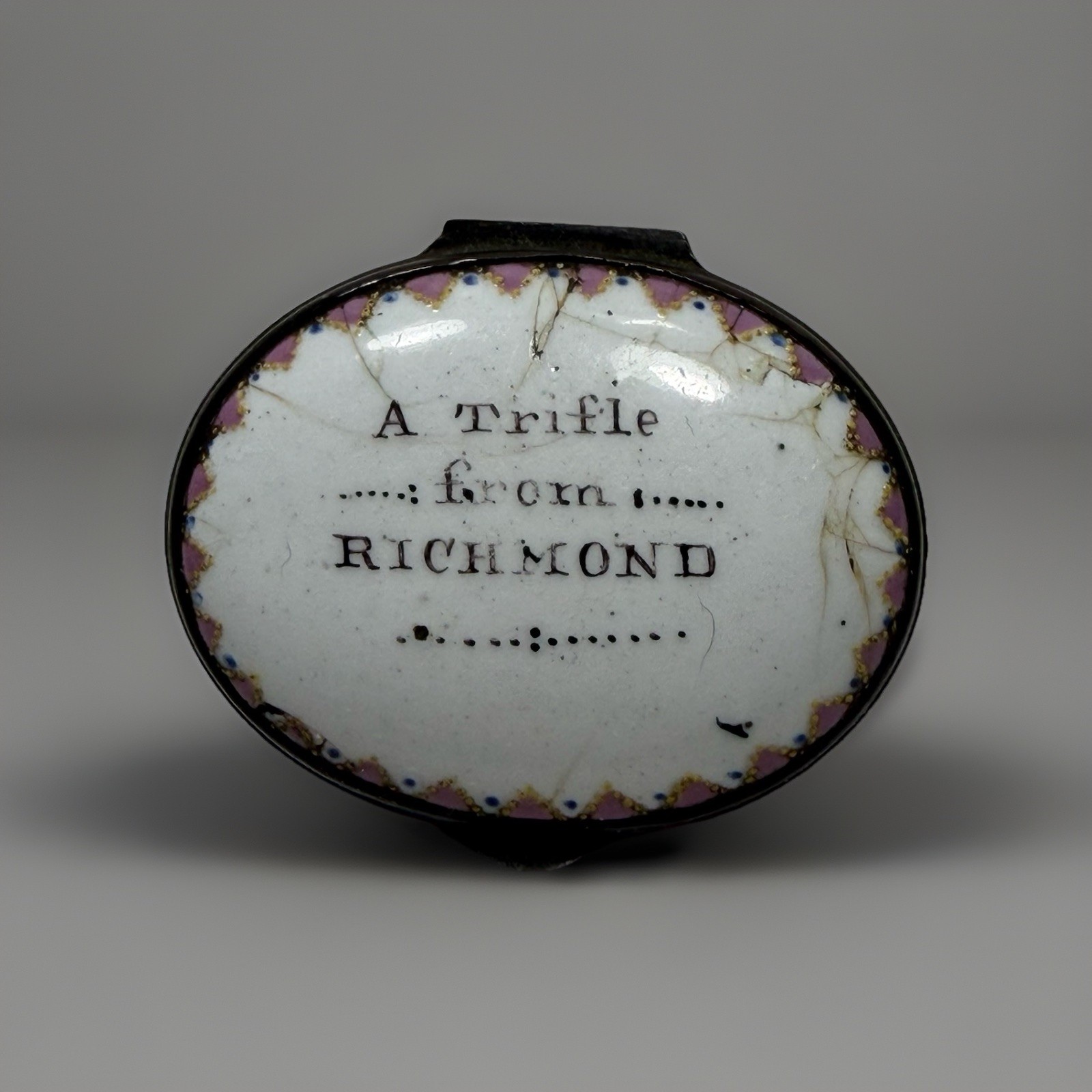 Antique 18thC English Bilston Battersea Enamel Pill Patch Box w/ Mirror Richmond Antique 18thC English Bilston Battersea Enamel Pill Patch Box w/ Mirror Richmond