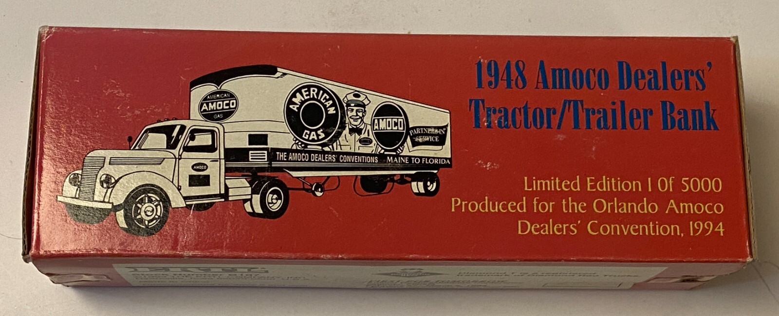 ERTL 1948 Amoco Dealer\'s Tractor/Trailer Bank  #B187  New In Box