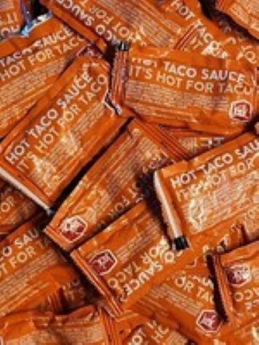 Jack In The Box Hot Taco Sauce Salsa 12 Packs Orange Packets Condiments