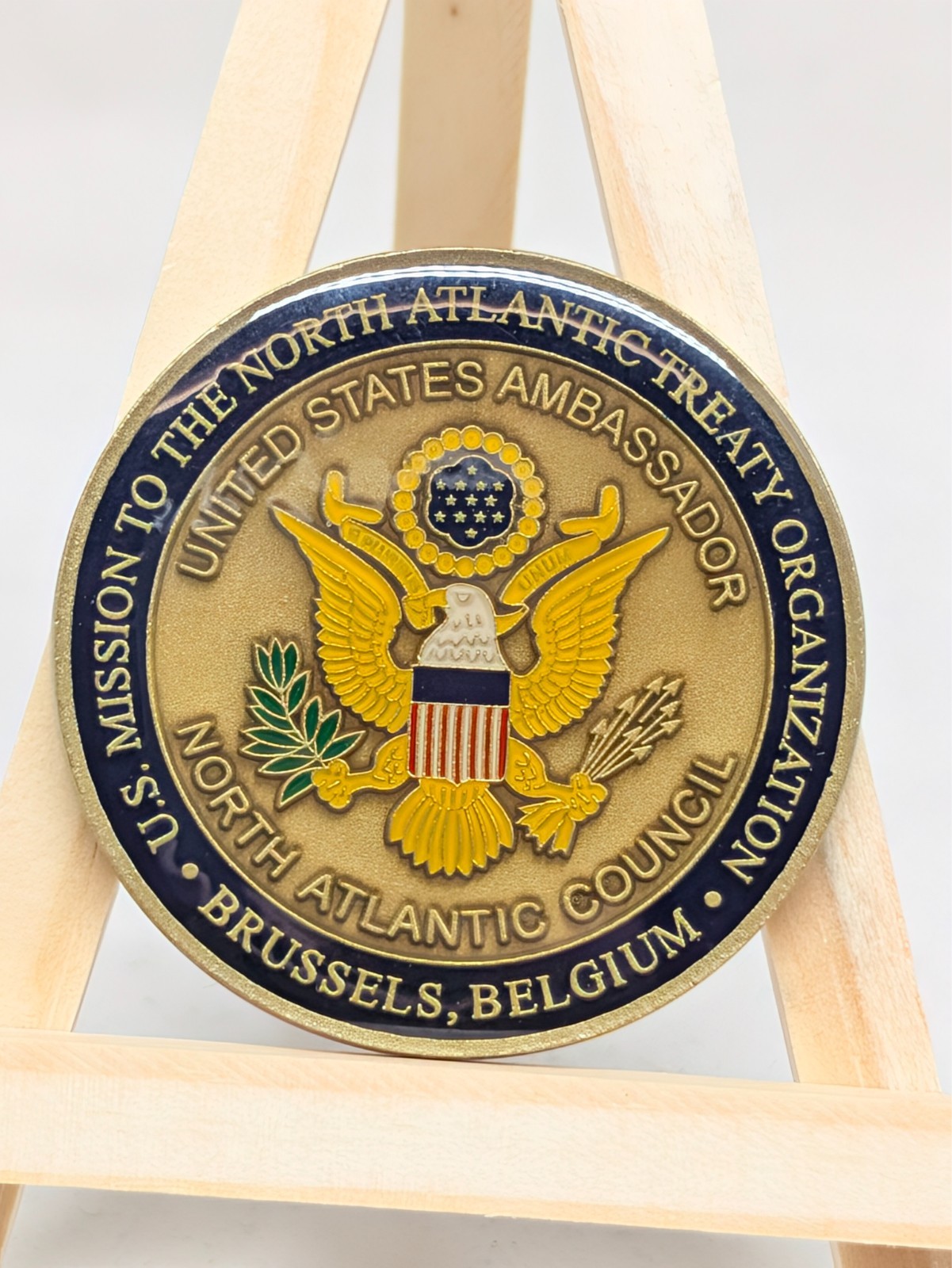 US Mission to NATO Ambassador Challenge Coin Brussels Belgium North Atlantic 