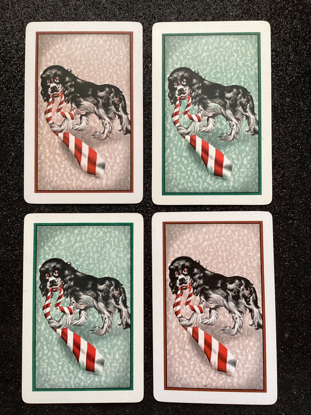 4 Vintage Playing Cards “CHRISTMAS TIE” Cruver, c.1951