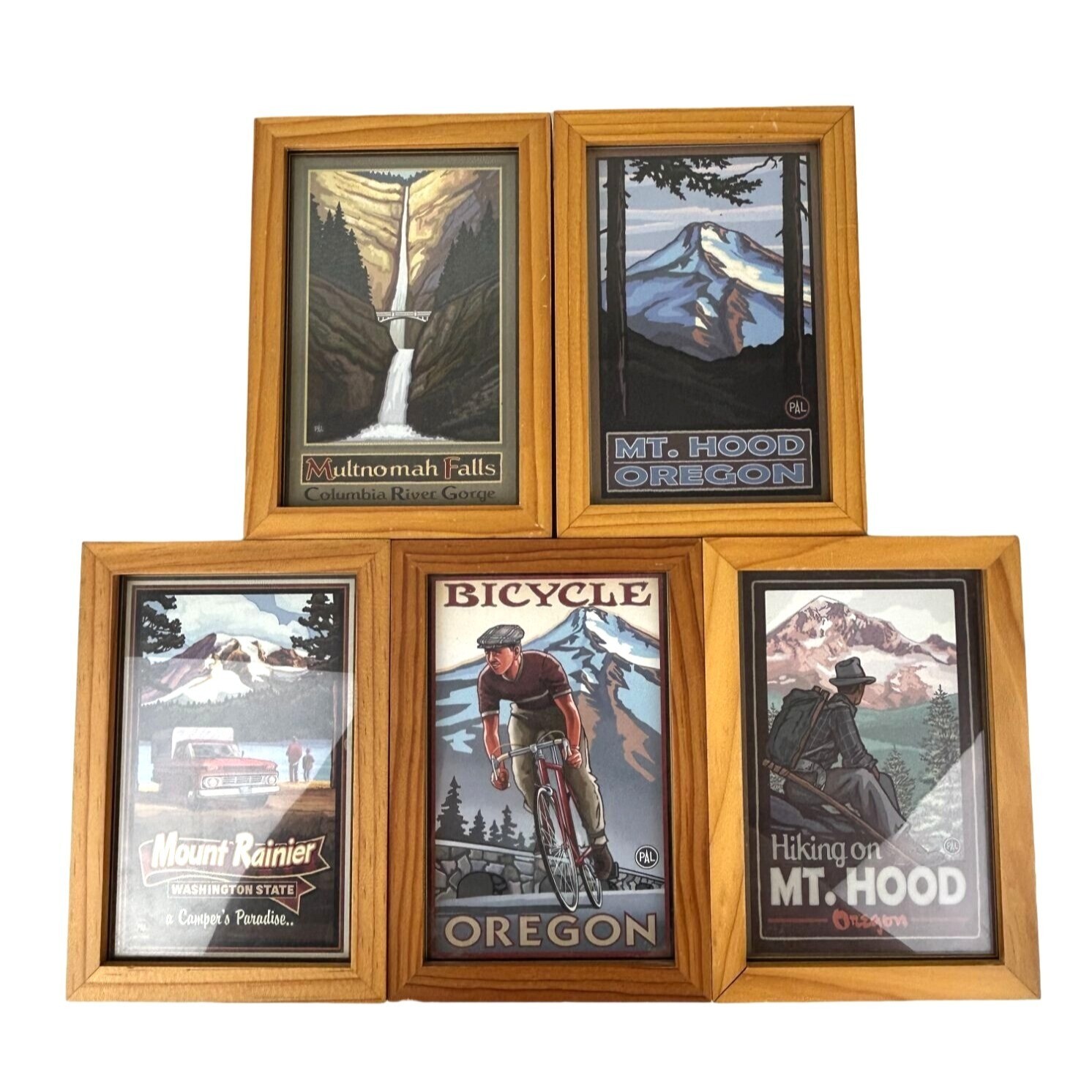 Oregon Washington Pacific Northwest Postcards Wood Framed Mt. Hood Landscape Art Oregon Washington Pacific Northwest Postcards Wood Framed Mt. Hood Landscape Art