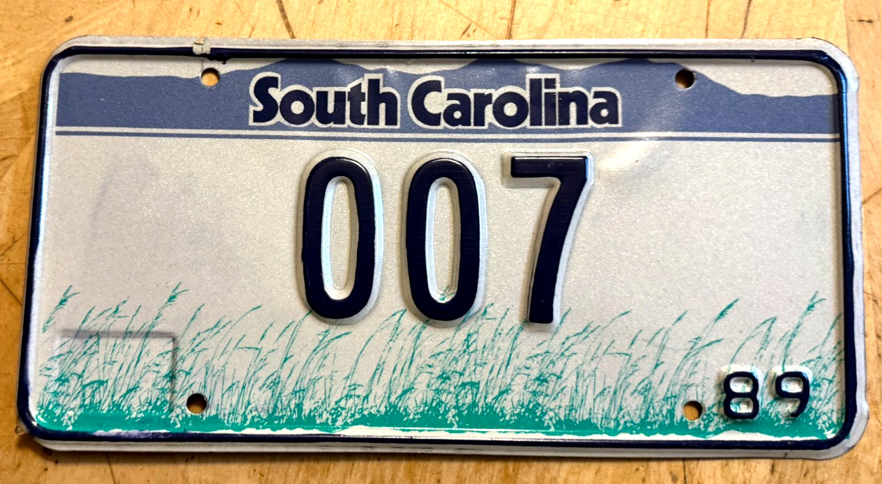 SO. CAROLINA JAMES BOND SEAN CONNERY VANITY LICENSE PLATE 