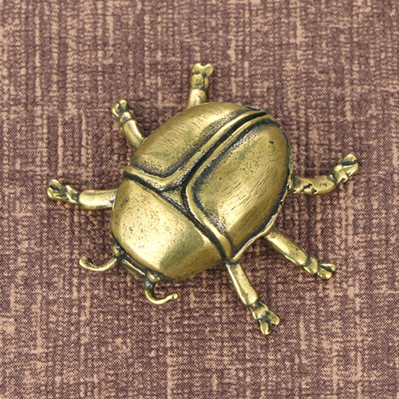 Brass Insect Figurine Beetle Small Statue Home Ornaments Animal Figurines Gift