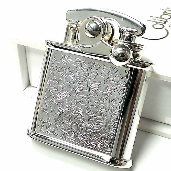 Colibri Oil Lighter Antique Silver Arabesque Motor Tongue