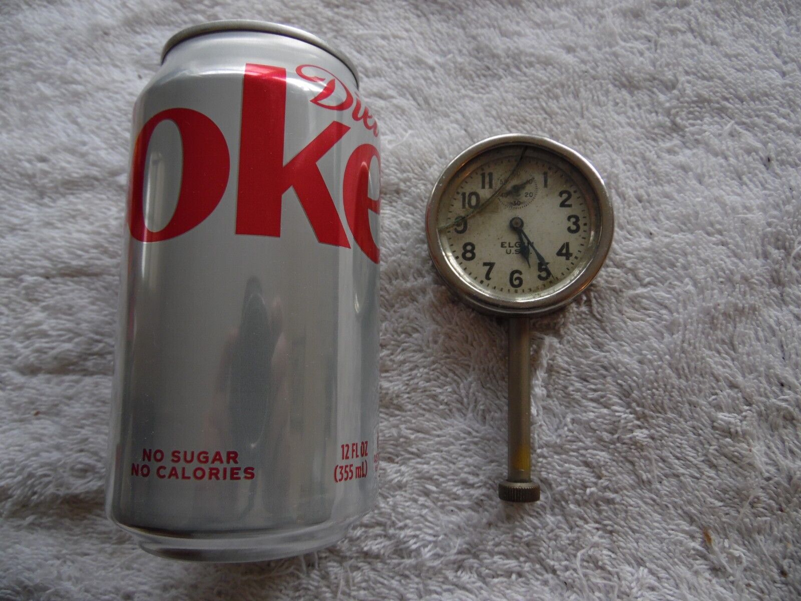 1910-1920's Rare Elgin 313 ??Automobile Car Clock Long Stem Wind Up Antique Vtg