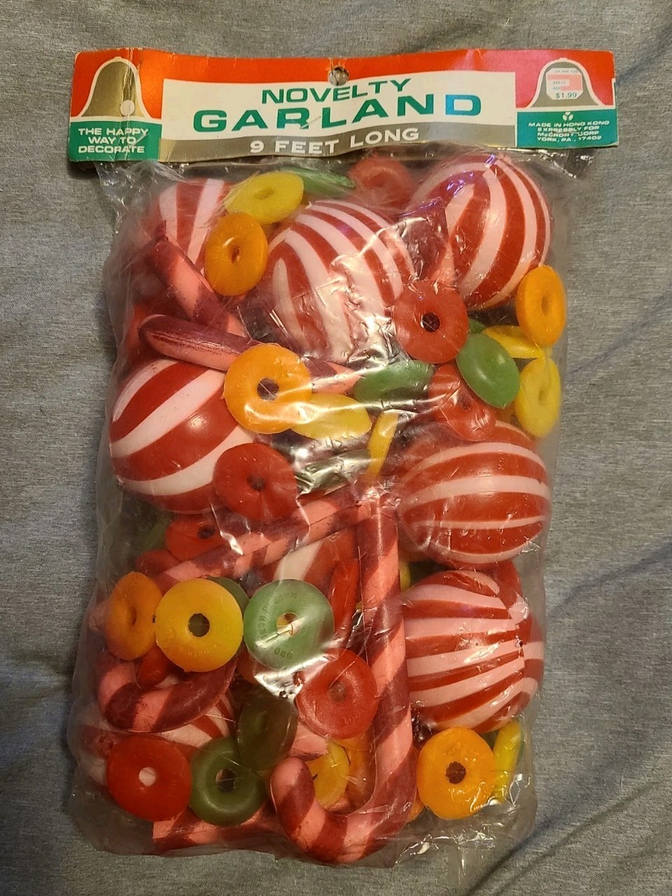 Vintage Blow Mold Christmas Candy Tree Garland McCrory Novelty Peppermint, Cane Vintage Blow Mold Christmas Candy Tree Garland McCrory Novelty Peppermint, Cane