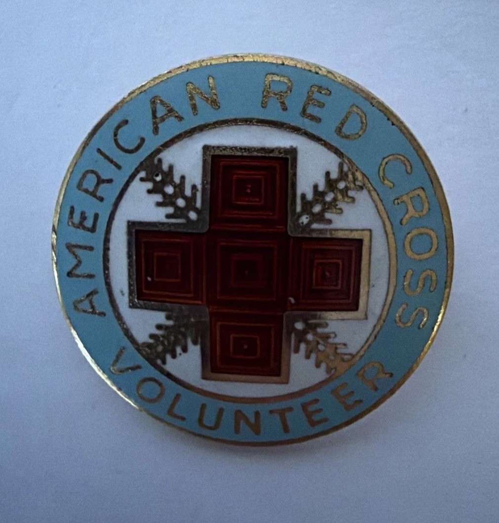 Vintage WWII Enameled Sterling Red Cross Volunteer Pin - Read Description Vintage WWII Enameled Sterling Red Cross Volunteer Pin - Read Description