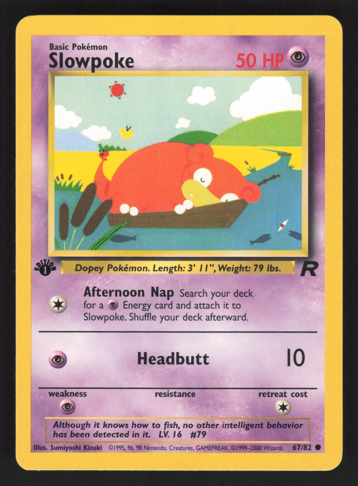 English NM Slowpoke 67/82 TR 1st Edition Pokemon Team Rocket