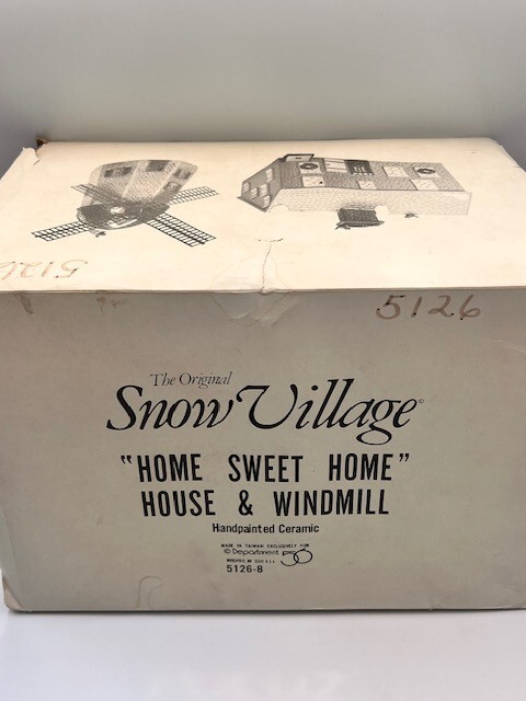 Dept 56 Snow Village -Home Sweet Home House and Windmill Read Description