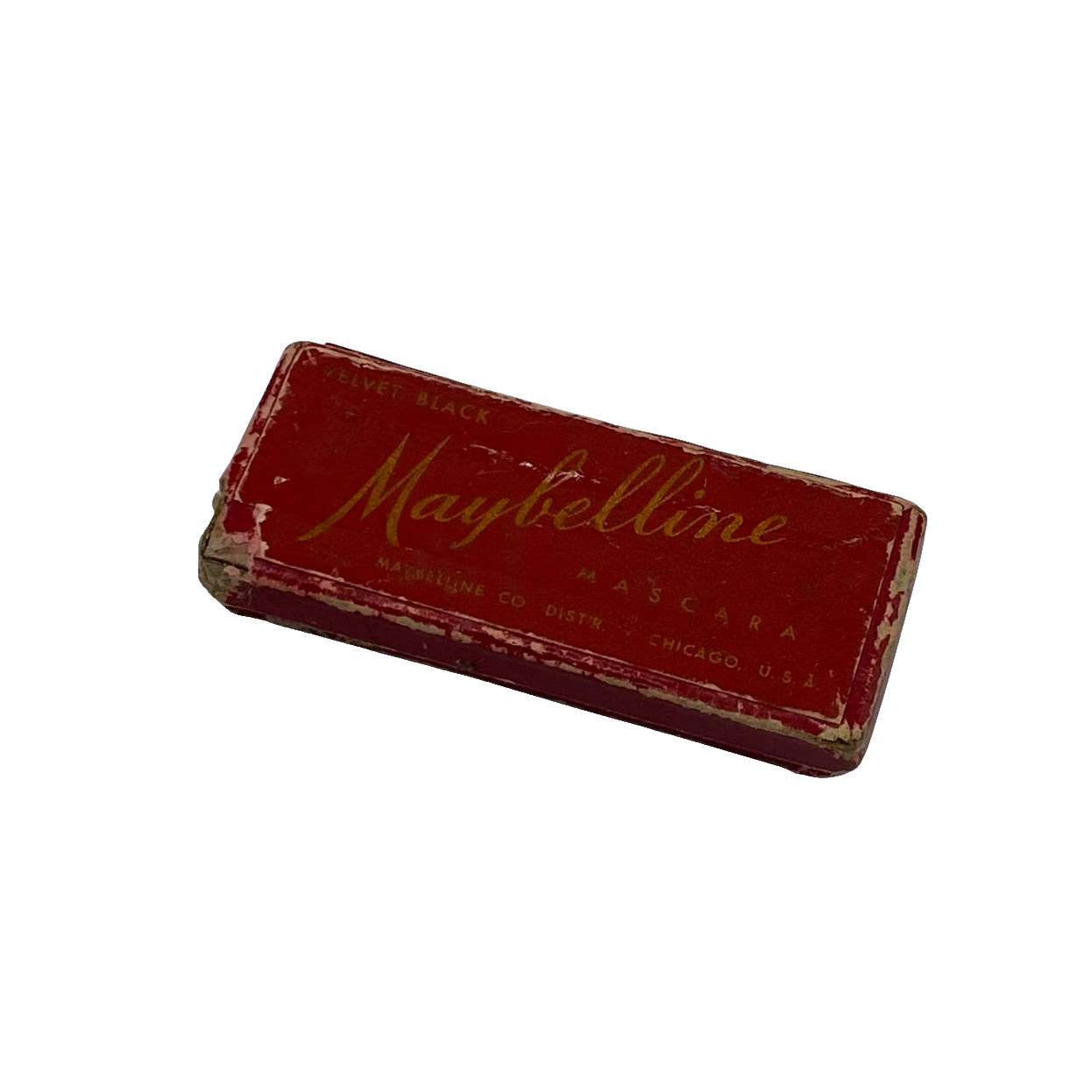Vintage 1930s Maybelline Velvet Black Mascara Brush Original Red Box