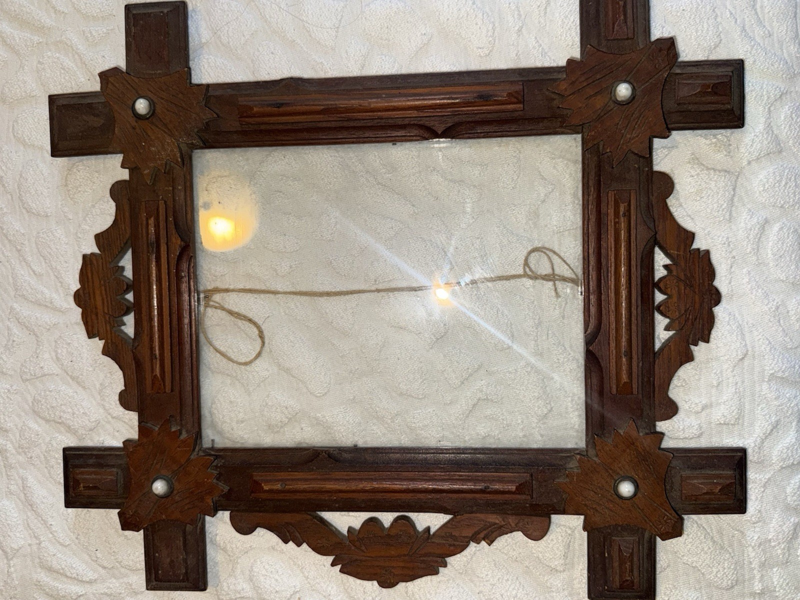 Vintage Tramp Art Adirondack Frame 8x10 Picture