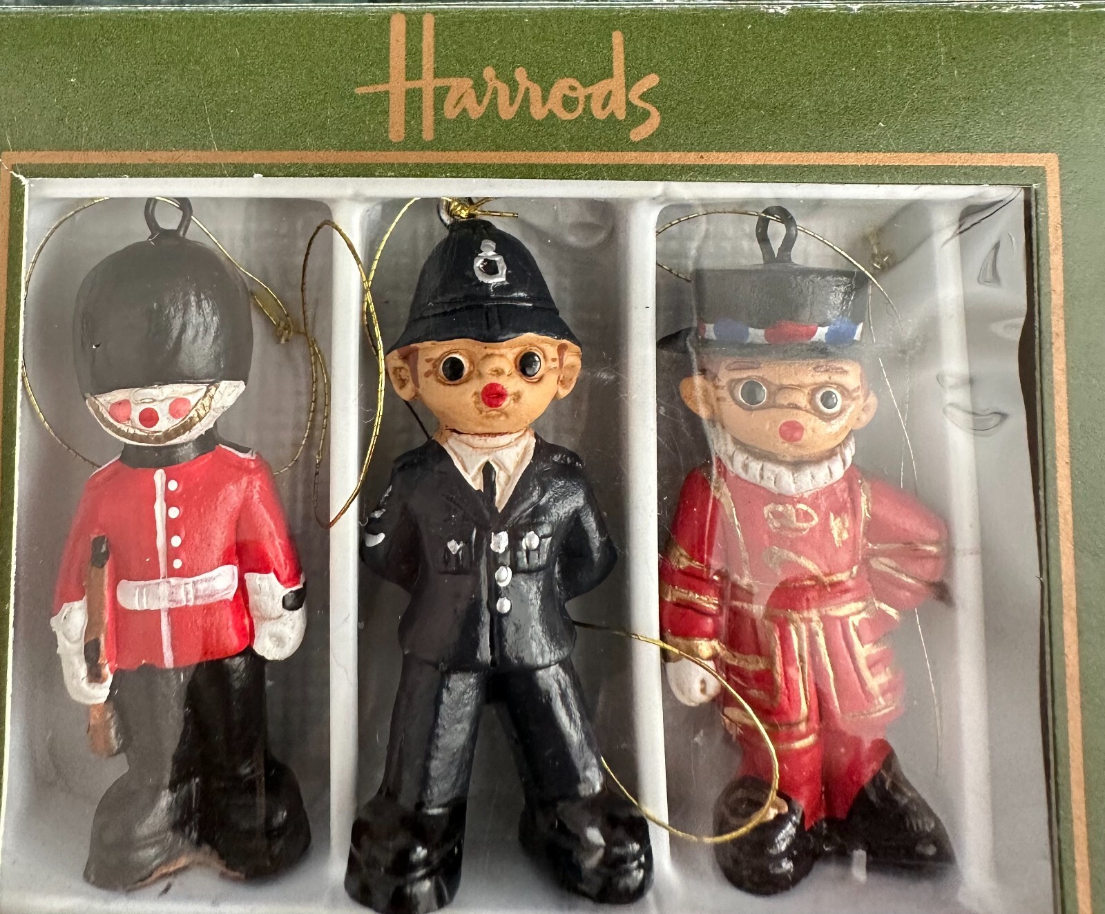 Vtg HARRODS London Handpainted Gulliver’s People 3 Terracotta Ornaments in Box Vtg HARRODS London Handpainted Gulliver’s People 3 Terracotta Ornaments in Box