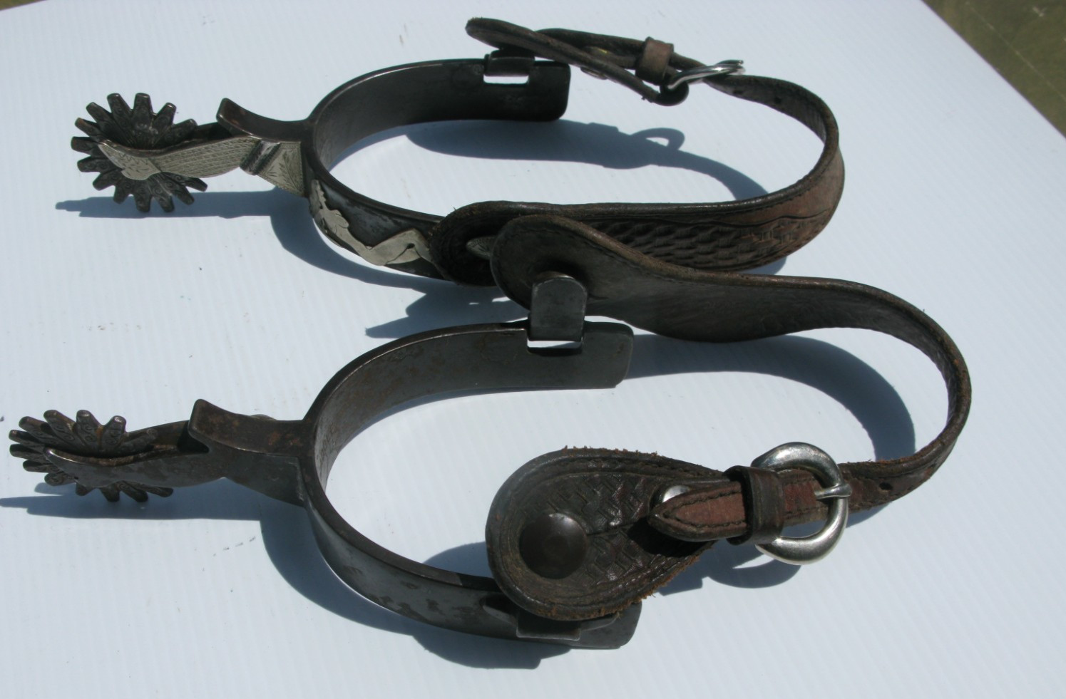 SUPER Antique American Cowboy old West marked MADOLE SPURS silver engraved WOW SUPER Antique American Cowboy old West marked MADOLE SPURS silver engraved WOW