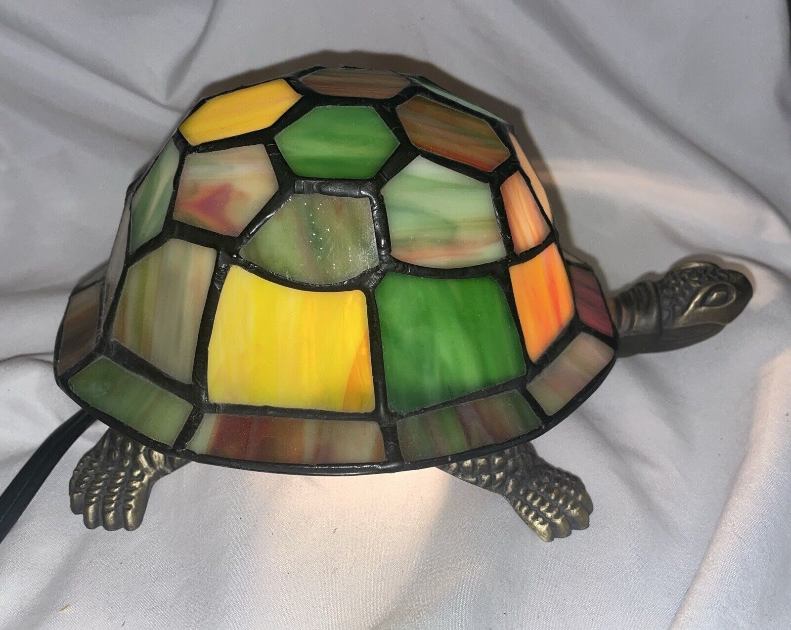 Tiffany Style Turtle Mosaic Stained Glass Accent Table Light Lamp