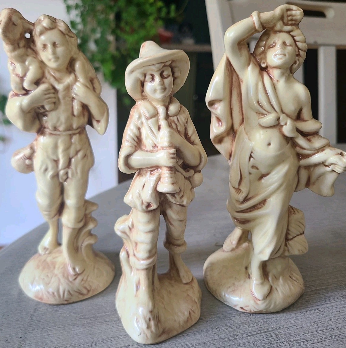 Vintage Shephard Nativity Figurines (3) Atlantic Mold 1970's Christmas