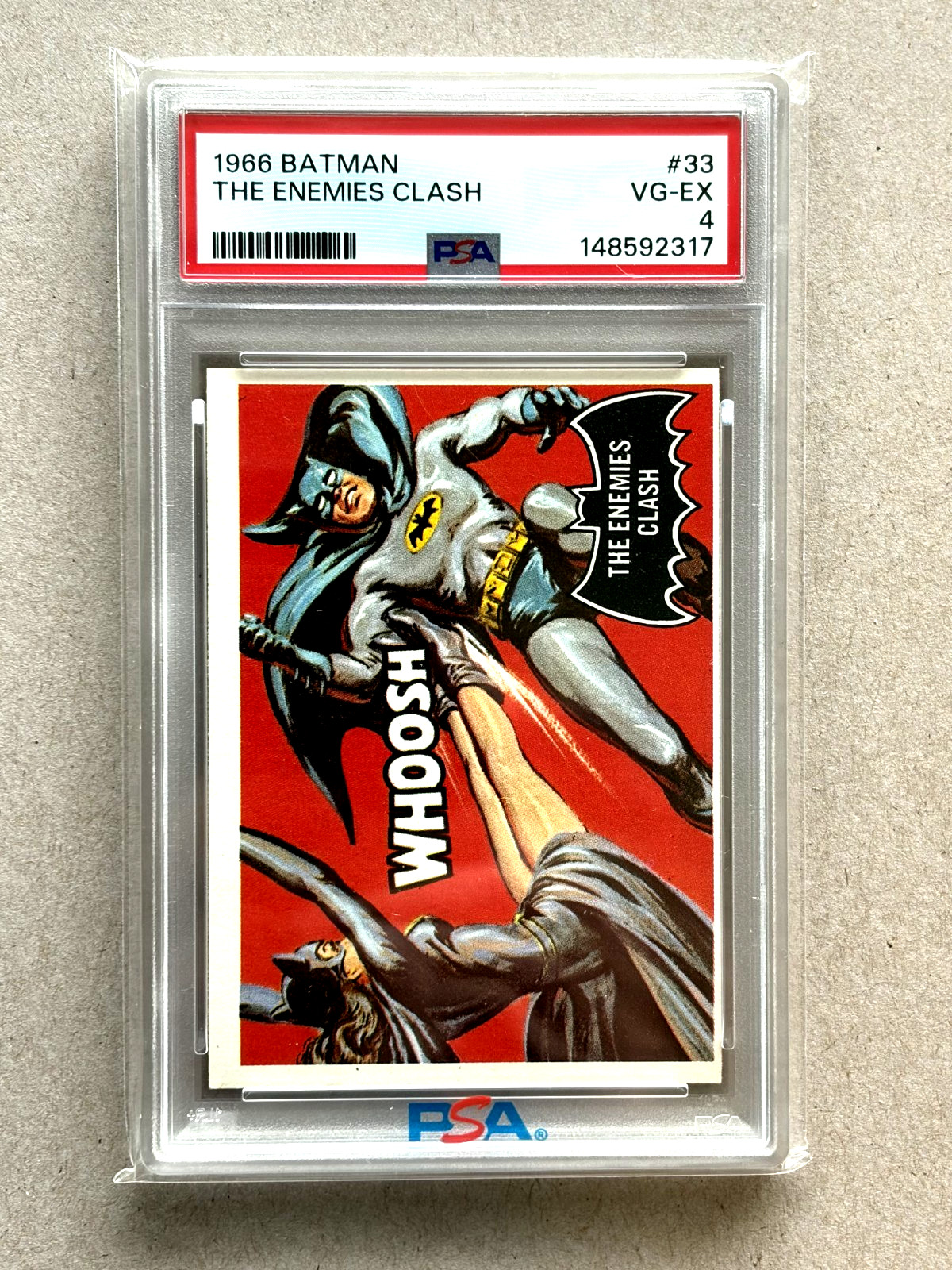 1966 Topps Batman Black Bat #33 The Enemies Clash PSA 4 VG-EX