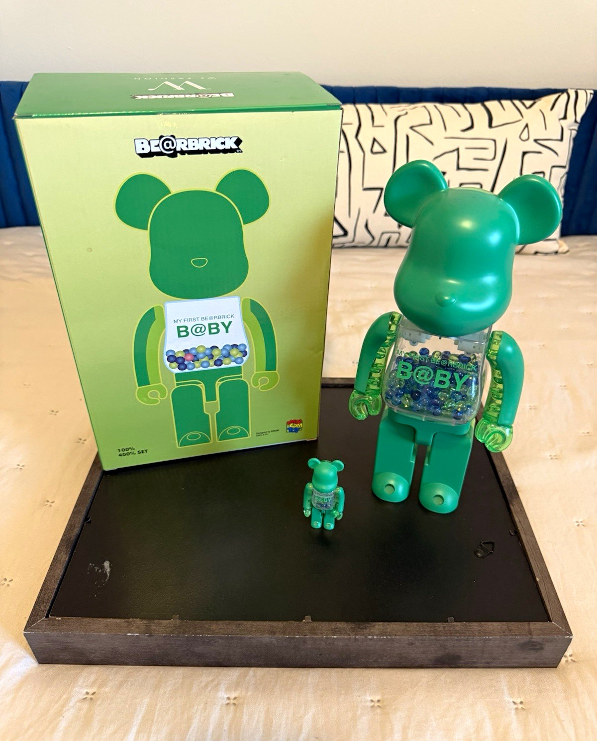 BE@RBRICK My First B@BY Green/Clear 100%/400% 2pc Figure Set w/ Box
