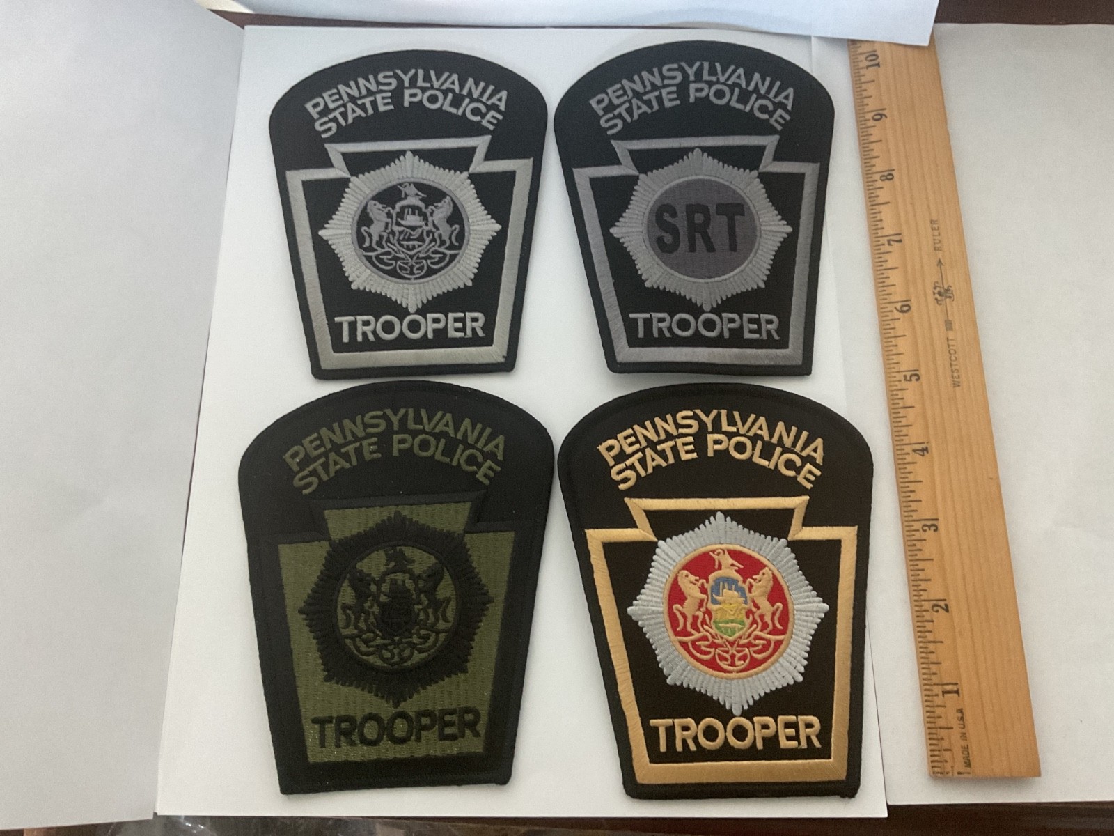 Pennsylvania State Police Trooper collectable Patch Set 4 Pieces New Full Size Pennsylvania State Police Trooper collectable Patch Set 4 Pieces New Full Size
