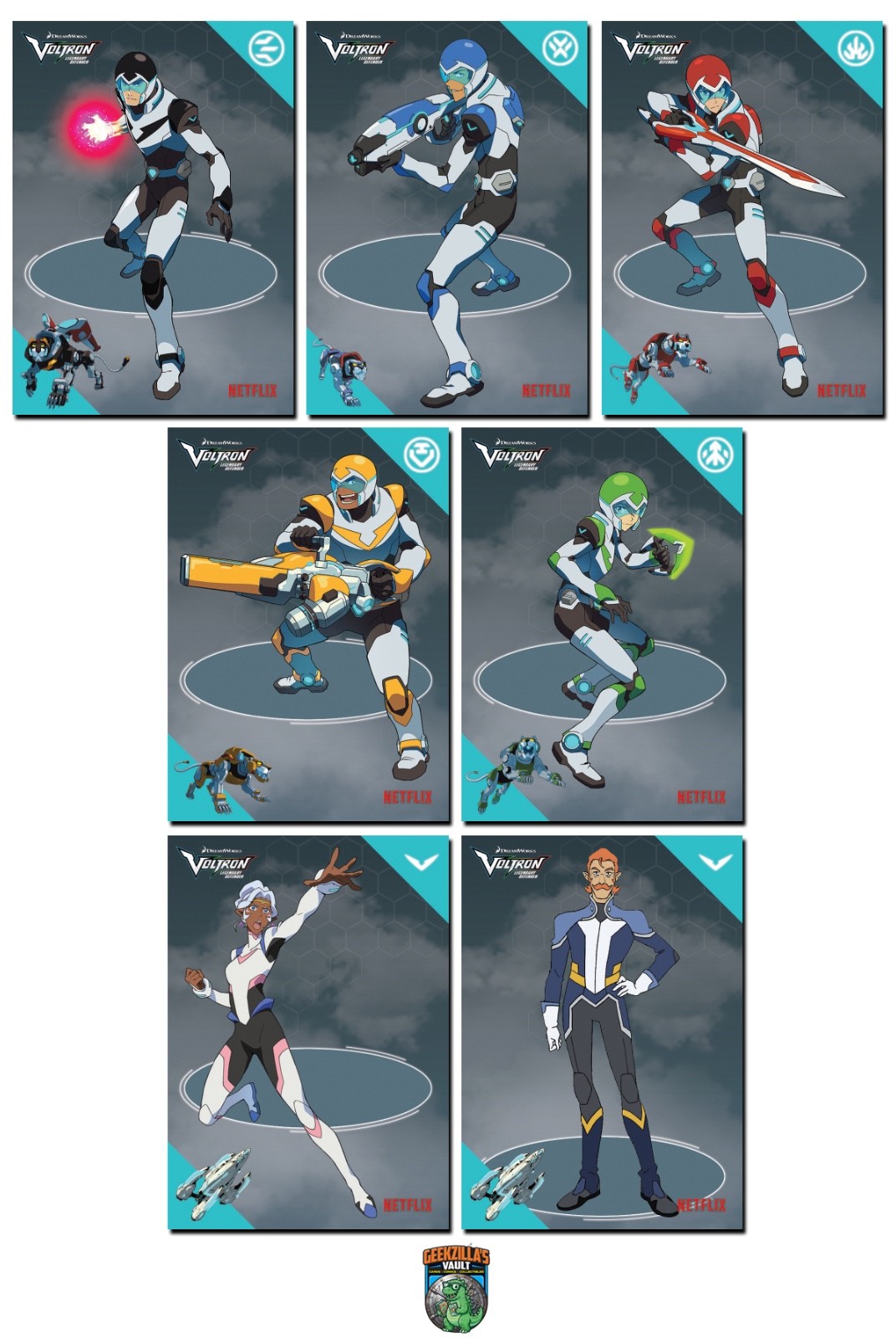 VOLTRON: LEGENDARY DEFENDER Season 1 - 7 Card Profiles Promo Card Set - Netflix