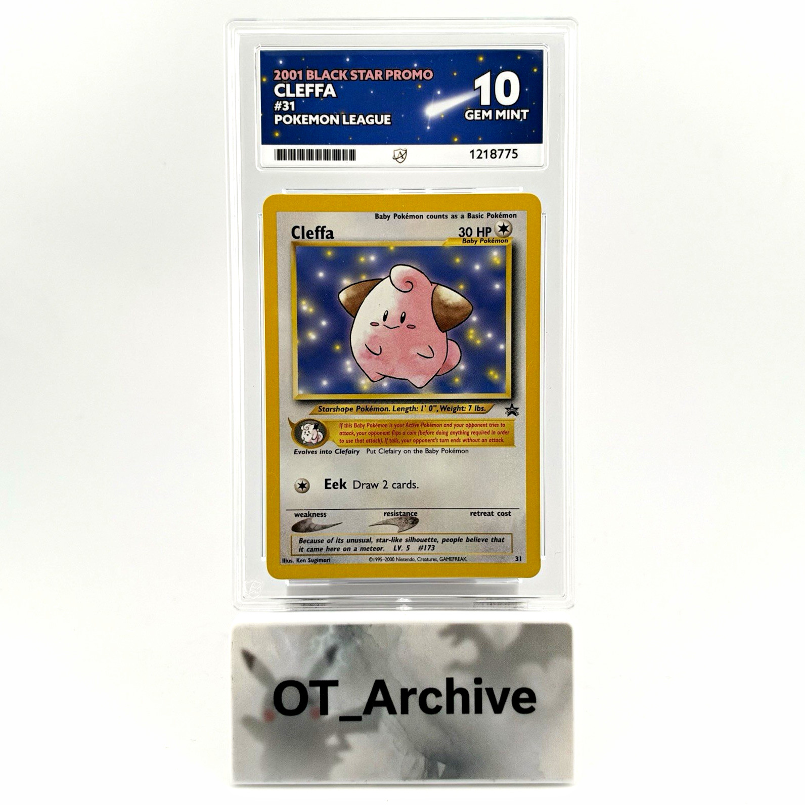 Pokémon Cleffa #31 Black Star Promo Pokémon League English 2001 - POP 9 - ACE 10 Pokémon Cleffa #31 Black Star Promo Pokémon League English 2001 - POP 9 - ACE 10
