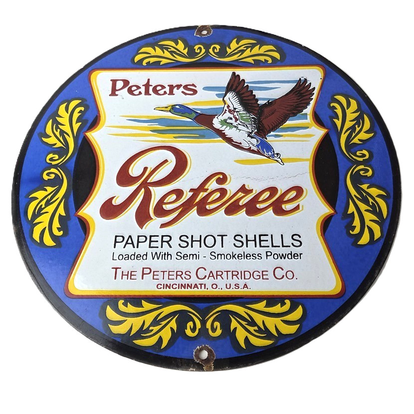 Vintage Peters Ammunition Sign - Firearm Shotguns Shells Gas Pump Porcelain Sign Vintage Peters Ammunition Sign - Firearm Shotguns Shells Gas Pump Porcelain Sign