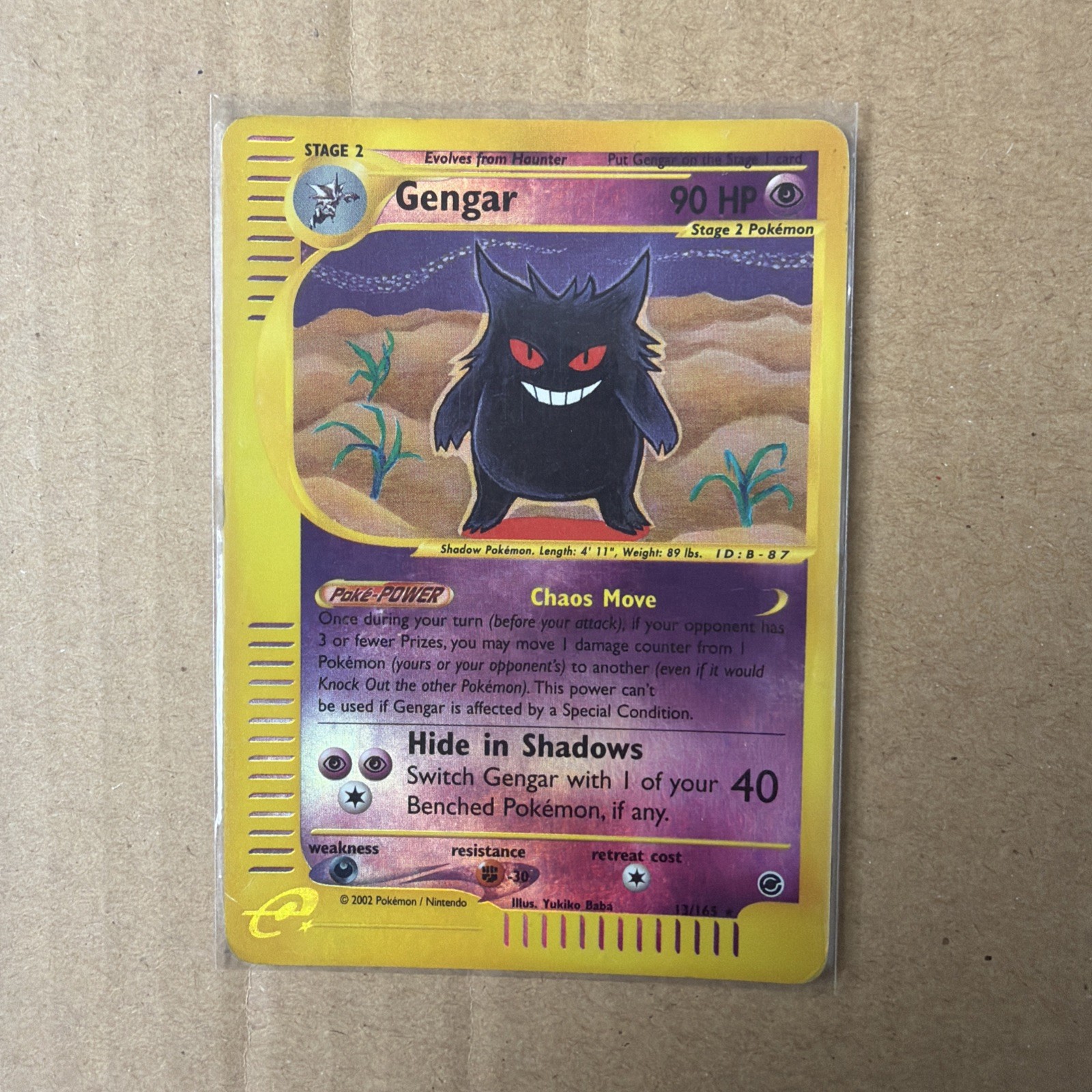 Pokemon Gengar 13/165 Expedition Base Set Reverse Holo vintage Card