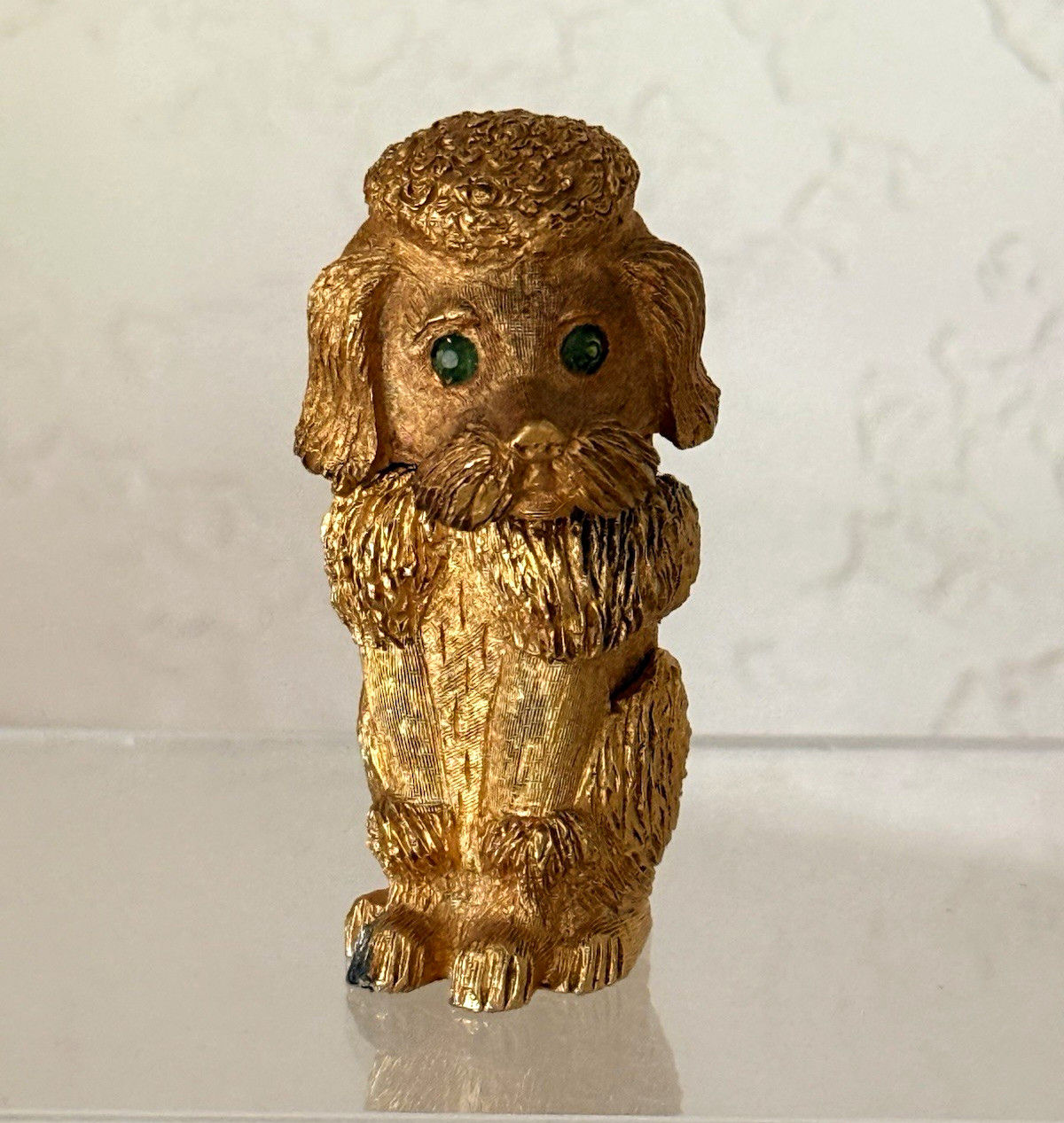 Vintage Rosenfeld By Florenza Poodle Table Lighter Gold Tone Brooch Green Eyes Vintage Rosenfeld By Florenza Poodle Table Lighter Gold Tone Brooch Green Eyes