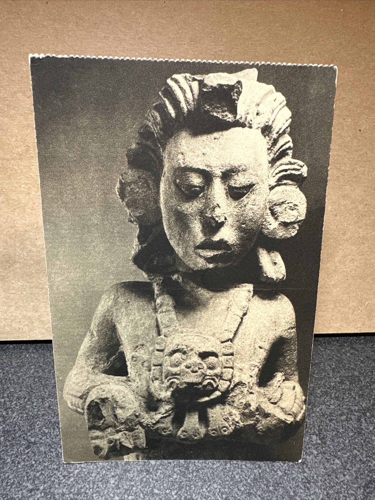 THE AMERICAN MUSEUM OF NATURAL HISTORY NY FIGURE OF A MAYA GOD Postcard