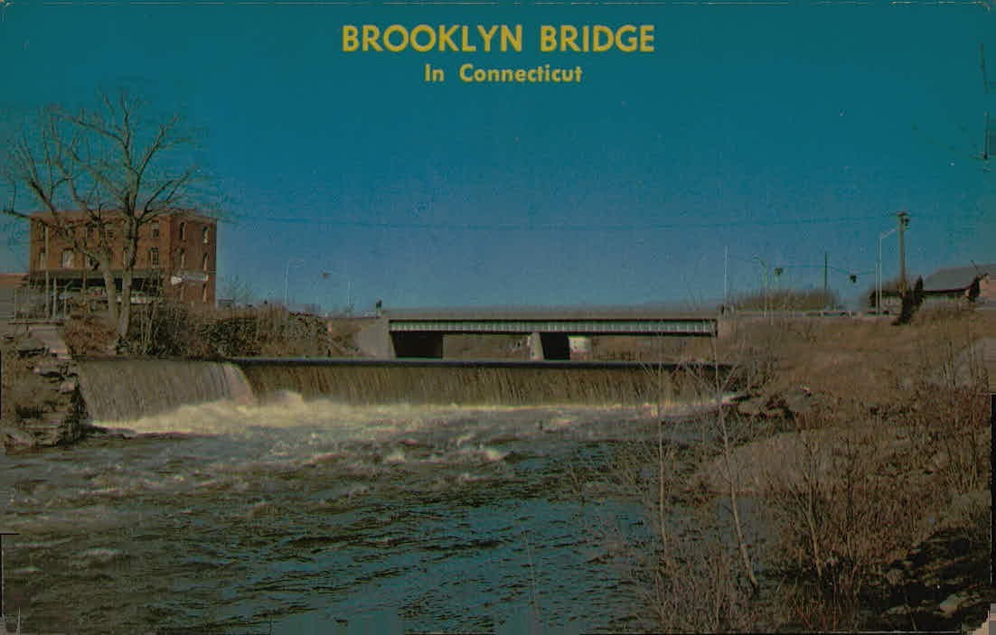 Vintage Brooklyn Bridge Quinebaug River Danielson Conn Postcard Vintage Brooklyn Bridge Quinebaug River Danielson Conn Postcard