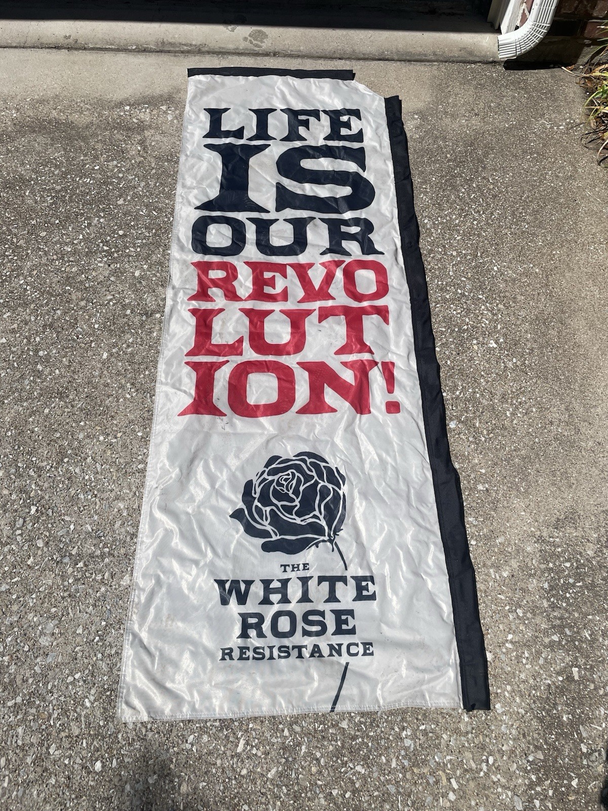 2025 March For Life White Rose Resistance Event Used Double-Sided Pole Banner