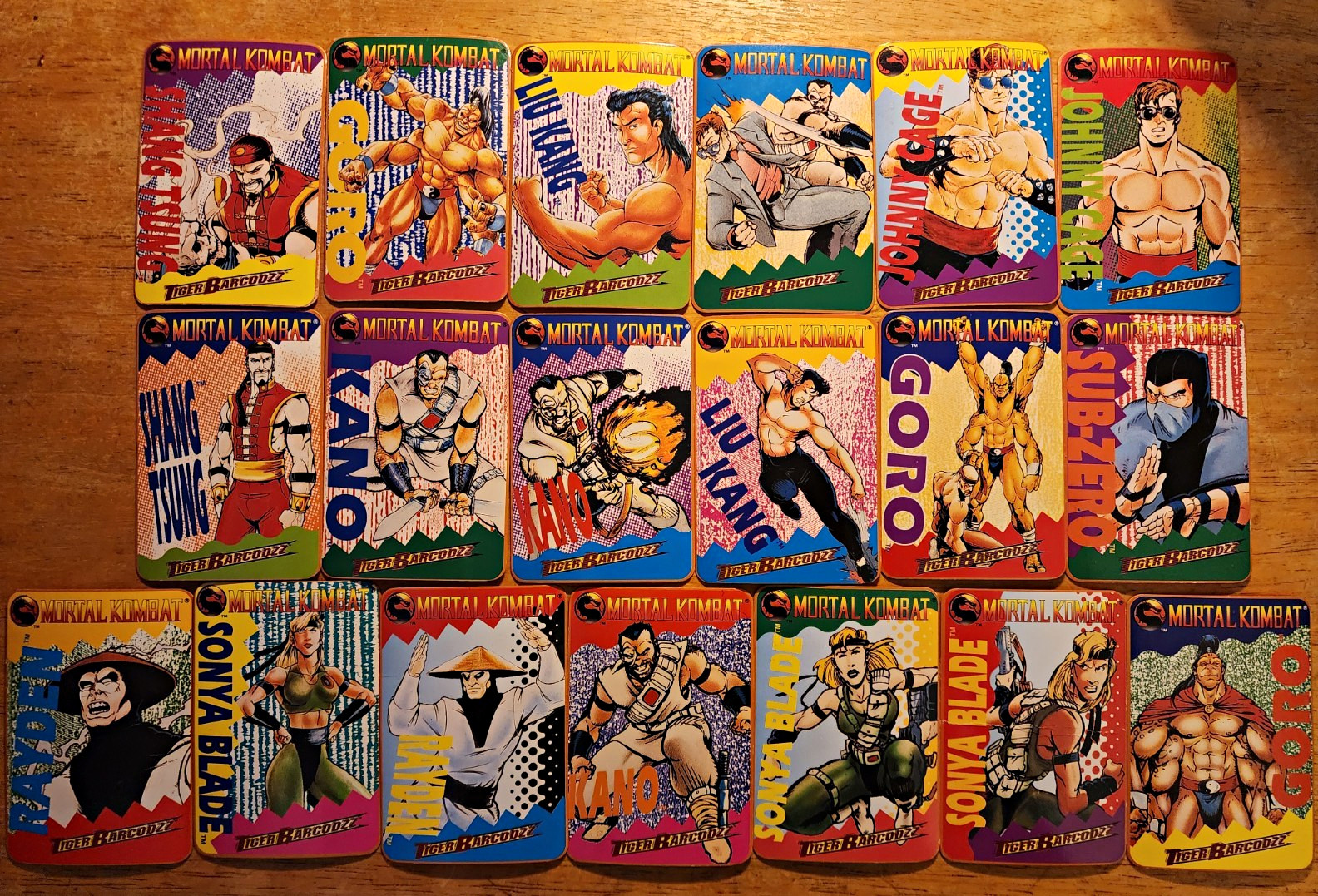 Tiger Barcodzz Mortal Kombat Cards Lot 19