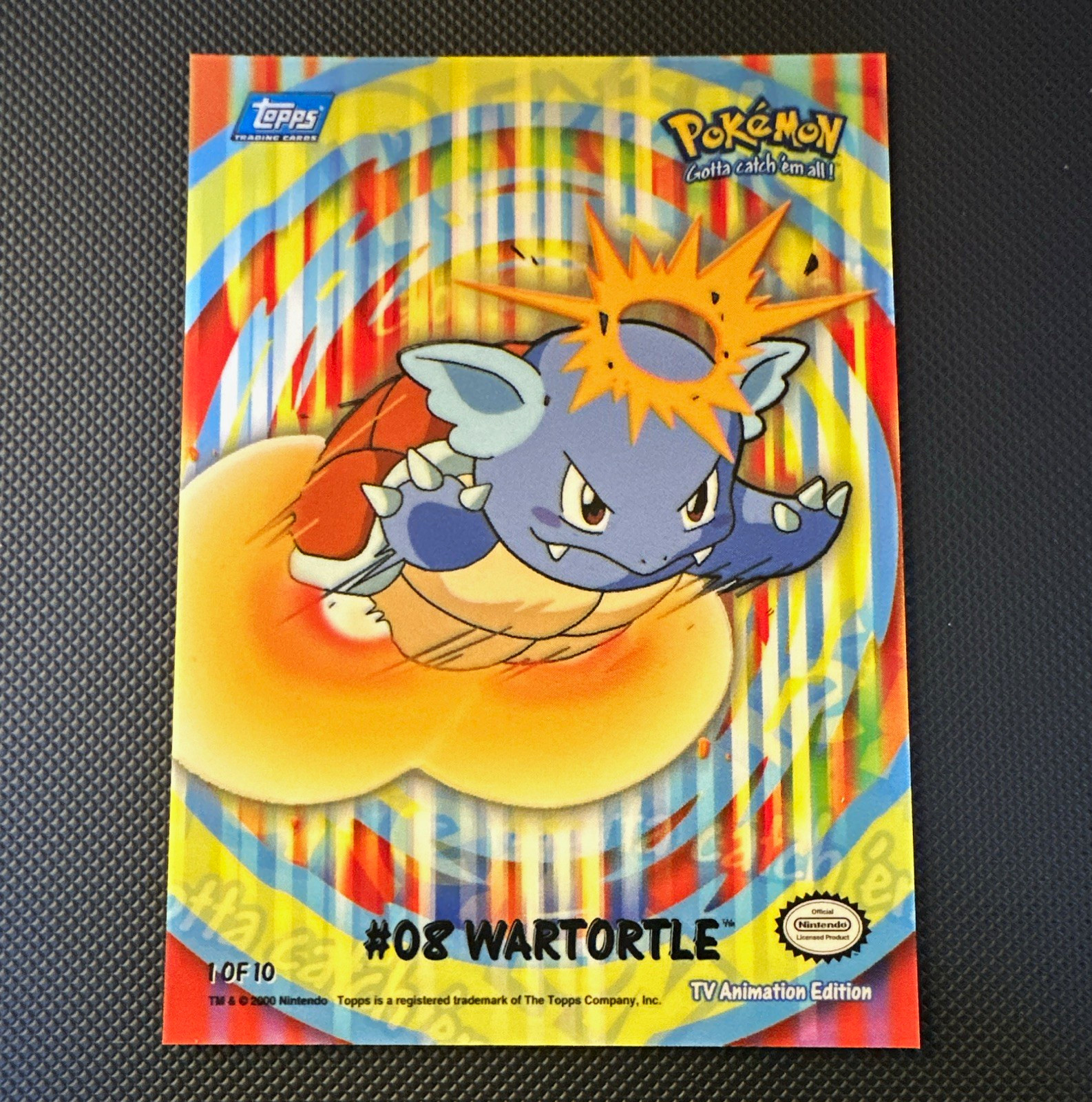Topps 2000 Pokémon TV Animation Edition Wartortle #08 Puzzle Sticker Card