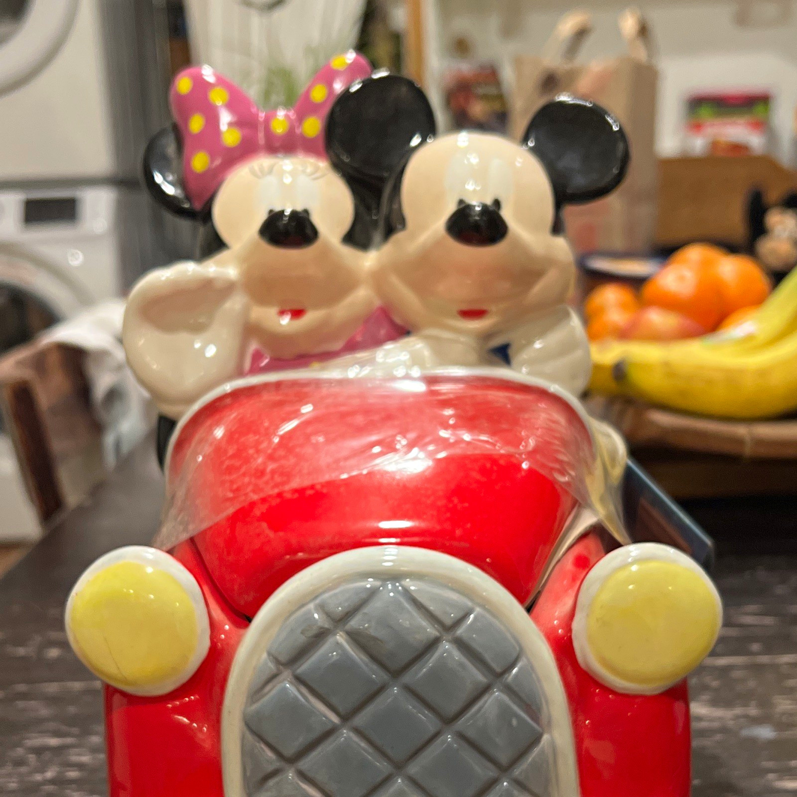 Disney Mickey & Minnie Mouse Red Car Cookie Jar w/ Tag Chocolate Chip Shortbread