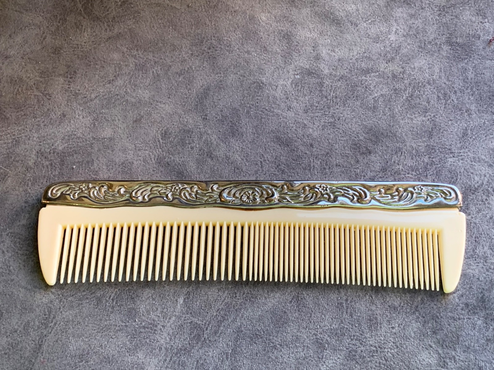 Vintage victorian style vanity comb celluloid with silverplate nice Vintage victorian style vanity comb celluloid with silverplate nice