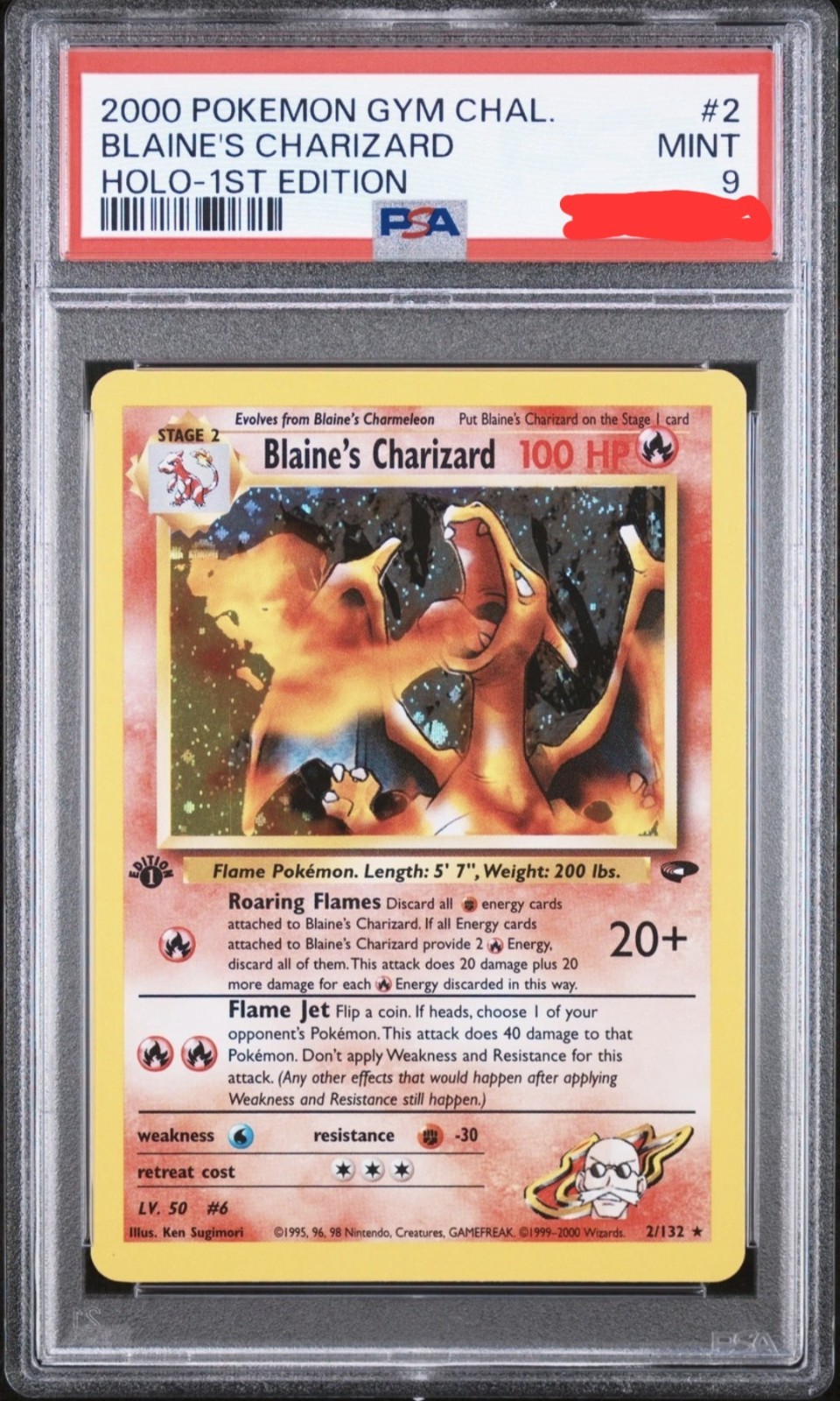 2000 POKEMON GYM CHALLENGE HOLO-1ST EDITION #2 BLAINE'S CHARIZARD PSA 9 2000 POKEMON GYM CHALLENGE HOLO-1ST EDITION #2 BLAINE'S CHARIZARD PSA 9