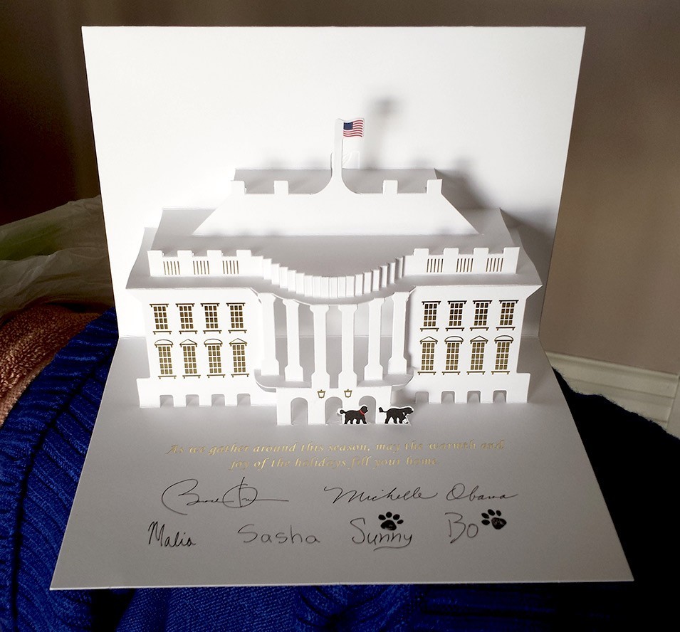 2013 Official Barack Obama White House Pop up Christmas card