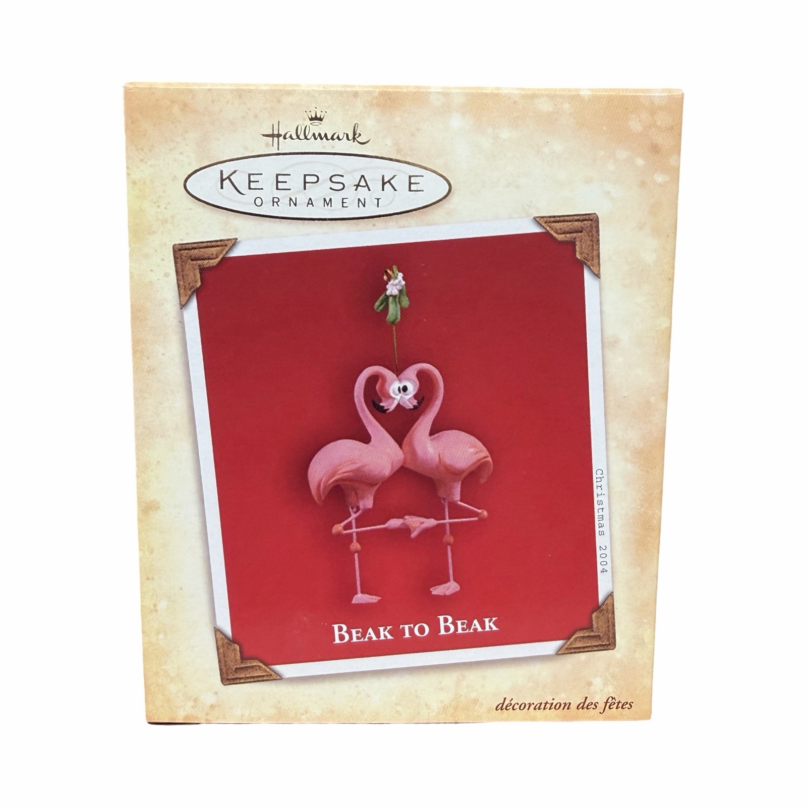 2004 Hallmark Keepsake Beak to Beak Christmas Tree Ornament - Pink Flamingo