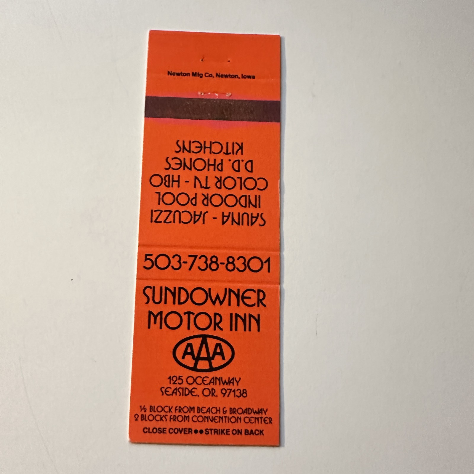 Sundowner Motor Inn Seaside, OR 97138 AAA Vintage Matchbook Cover 4MB124-5 Sundowner Motor Inn Seaside, OR 97138 AAA Vintage Matchbook Cover 4MB124-5