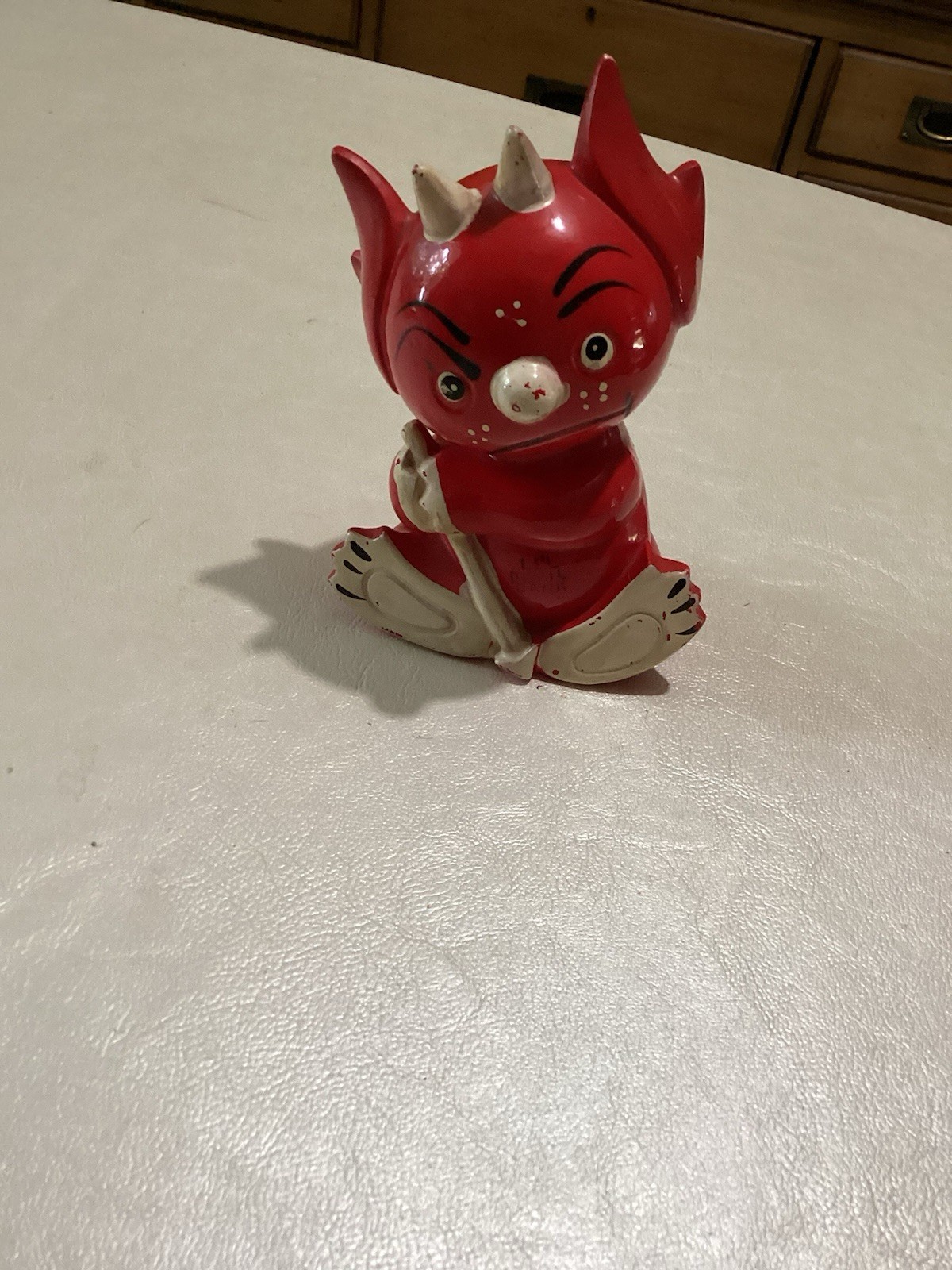 Vintage Rossini “Lil’ Devil” Red ceramic Piggy Bank With Stopper