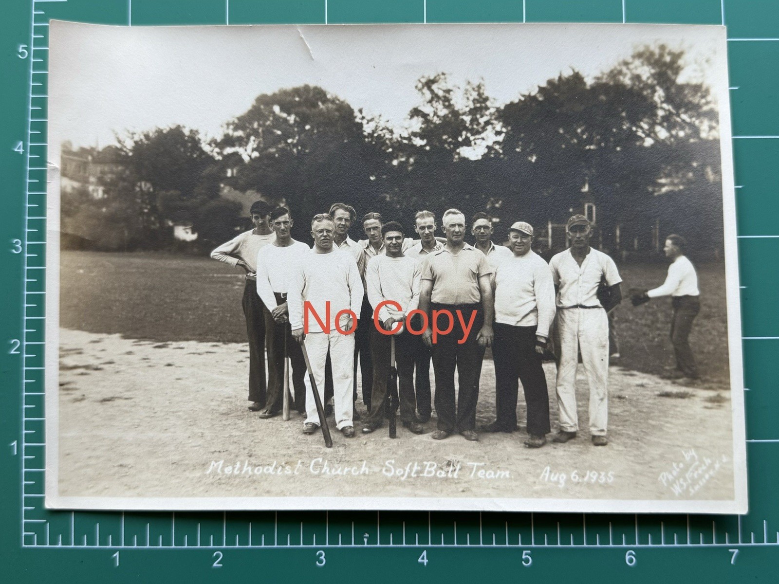 Vtg 1935 Sussex NJ Photograph Methodist Church Softball Team 