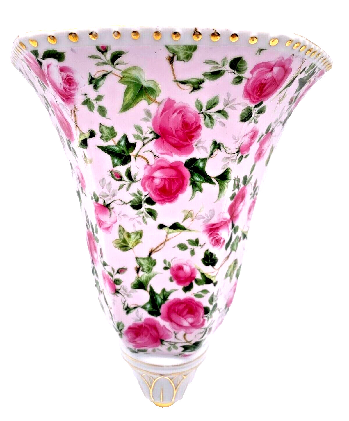 Formalities by Baum Bros. Jubilee Rose Chintz Collection Pink Roses Wall Vase